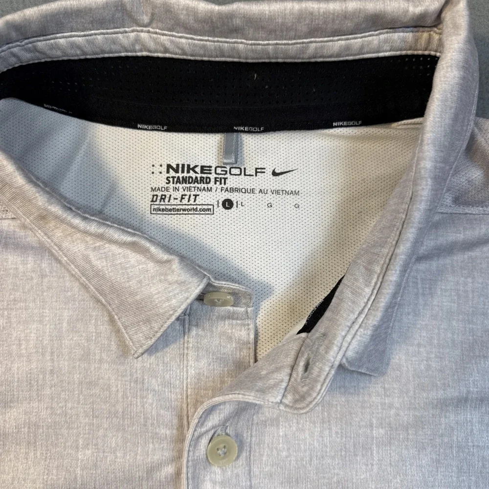 Nike GOLF SHIRT Dri-FIT Men's LARGE STANDARD FIT  PERFORMANCE Red Black  PRINT